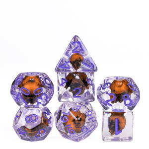 Udixi Polyhedral Dnd Dice Set, D&D Dice Set For Dungeons And Dragons, Skull Dice For Dnd Rpg Mtg And Other Table Games, D N D (Orange)