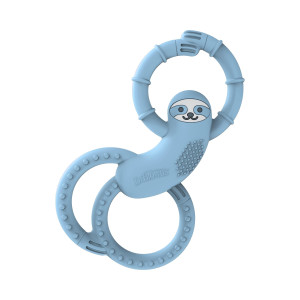 Dr. Brown'S Flexees Blue Sloth, Soft 100% Silicone Baby Teether, Bpa Free, 3M+