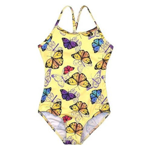 Big Girls One Pieces Swimsuit Cute Swimwear Bathing Suits Butterfly 7T