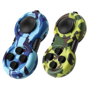 Wtycd Original Fidget Retro Rubberized Classic Controller Game Pad Fidget Focus Toy With 8-Fidget Functions And Lanyard - Perfect For Relieving Stress
