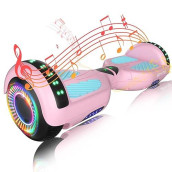 Simate Hoverboard For Kids Ages 6-12, 6.5 Self Balancing Electric Hover Board With Bluetooth Speakers And Led Lights For Kids Adults Girls Boys Gifts