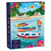 Elena Essex 1000 Piece Puzzle For Adults - Sicilian Cove | Jigsaw Puzzles | Puzzles For Adults 1000 Pieces | Holiday Boat Italy Sea Beach Puzzle | Adult Puzzles Size 28 X 20 Inches