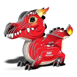 Eugy Red Dragon 3D Puzzle, 24 Piece Eco-Friendly Educational Toy Puzzles For Boys, Girls & Kids Ages 6+