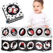 Synarry Black And White Baby Toys 0-3 Months, High Contrast Baby Book For Newborn Toys 0-3 Months Baby Stroller Books 0-6 Months Black And White Books For Babies Newborn Gifts For Babies 0-6 Months