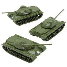 Timmee Toy Tanks For Plastic Army Men - Od Green Ww2 3Pc - Made In Usa