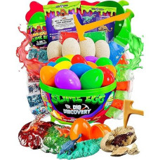 Original Stationery Dinosaur Slime Egg Dig Discovery, Dino Eggs Dig Kit With 6 Premade Dino Dig Eggs Slime & 4 Dino Dig Eggs, Dino Eggs Excavation Kit, Ideal Easter Gifts For Kids