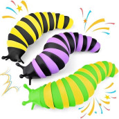 Cevioce Fidget Slug Toys, Sensory Slug Fidget Toys For Kids & Adults, 3Pcs Cute Autism Sensory Toys Autistic Children Toddlers - Halloween Toys Games Party Favors For Kids Toddlers 3+