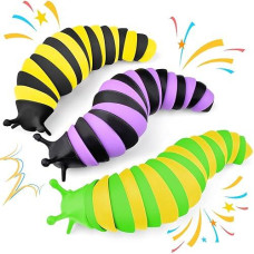 Cevioce Fidget Slug Toys, Sensory Slug Fidget Toys For Kids & Adults, 3Pcs Cute Autism Sensory Toys Autistic Children Toddlers - Halloween Toys Games Party Favors For Kids Toddlers 3+