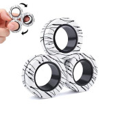 3Pcs Magnetic Rings Fidget Toys For Teens, Adults&Kids|Fidget Pack Under 10 Dollars|Adhd Fidget Toy Pack For Anxiety Relief,Coolest Gifts For Teen Boys,Birthday Gifts For 8 9 10 11+ Year Old Boy&Girl