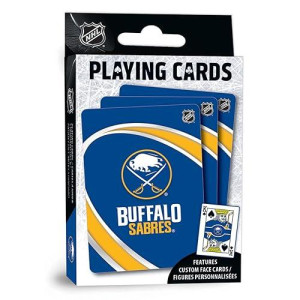 Masterpieces Family Games - Nhl Buffalo Sabres Playing Cards - Officially Licensed Playing Card Deck For Adults, Kids, And Family