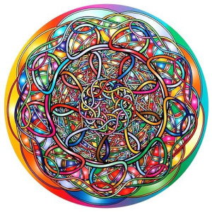 Bgraamiens Puzzle-Mandala Winding-1000 Pieces Round Puzzle Color Challenge Jigsaw Puzzles For Adults And Kids(Mandala Winding)