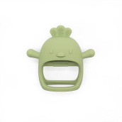 Chick Shape Baby Teething Toys, Never Drop Hand Wrist Teether, Baby Chew Toys For Sucking Needs, Food-Grade Silicone Baby Mitten Teether For Soothing Teething Pain Relief, Easy To Grip(Olive Green)