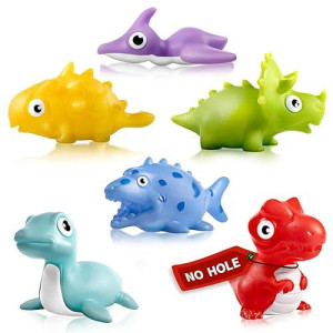 Mold Free Infant Bath Toys For 18 Months - No Hole Animal Bathtub Toys, Baby Bath Tub Toys No Mold (Dinosaur)