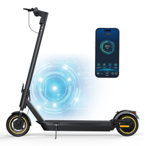 Aovopro ESMAX Electric Scooter with Quadruple Shock Absorption, 27 Miles Range, 10 Pneumatic Tire, Upgraded 500W Motor, Max 21MPH Speed, All Aluminum Body Foldable commuting Electric Scooter Adults