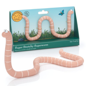 Wow! Stuff Julia Donaldson Stetchy Worm From Gruffalo And Friends | Official Superworm Super Stretchy Toy From The Axel Scheffler Childrens Books And Films, Orange, 20Cm