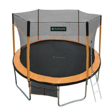 Skybound 12Ft Trampoline With Enclosure Net, Outdoor Trampoline For Kids And Adults - Astm Approved - Recreational Trampolines With Basketball Hoop, Ladder, Trampoline Cover, Shoe Bag