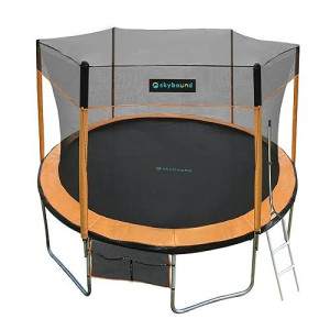 Skybound 12Ft Trampoline With Enclosure Net, Outdoor Trampoline For Kids And Adults - Astm Approved - Recreational Trampolines With Basketball Hoop, Ladder, Trampoline Cover, Shoe Bag