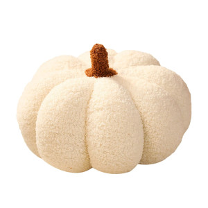 Pumpkin Throw Pillow, Super Fluffy Pumpkin Plush Pumpkin Stuffed Toy, Pumpkin Decorative Pillow Cushion For Home Decor Halloween Party Favors (Beige, 7.87Inch)