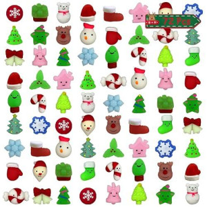 Qingqiu 72 Pcs Christmas Mochi Squishy Toys Squishies Christmas Toys For Kids Girls Boys Toddlers Christmas Party Favors Stocking Stuffers Gifts