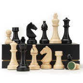 A&A Premium Triple Weighted Staunton Wooden Chess Pieces W/ 2 Extra Queen - King Height 3 / 7.6Cm