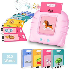 Beilaeea Toddler Toys For 2 3 4 5 Year Old Boys And Girls, Autism Sensory Toys For Autistic Children, Learning Montessori Toys, Speech Therapy Toys, 510 Sight Words Talking Flash Cards (Pink 510)