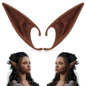 Freshme Long Brown Fairy Elf Ears - Cosplay Fairy Ears, Pixie Pointy Ears Vampire Elven Ear Brown Skin For Women Girls Christmas Renaissance Costume Makeup Dress Up Accessories For Masquerade Party