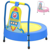 Langxun Baby & Toddler Toys, Rocket-Themed Mini Toddler Trampoline, Indoor Trampoline Toys For Boys, Birthday For Baby Toddler Boys, Trampolines For Kids Ages 6 Months To 4 Years