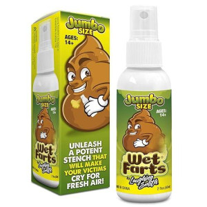 Wet Farts (Jumbo - 60Ml) - Potent Fart Spray - Extra Strong Stink - Hilarious Gag Gifts & Pranks For Adults Or Kids - Prank Poop Stuff - Non Toxic - Smells Like Really 'Bad' Gas