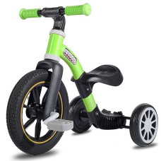 Kriddo 3-In-1 Kids Tricycles For 2-3 Year Old, 12 Inch Front Wheel Trike And Toddler Balance Bike Bicycle For Boys Girls 2 Years To 4 Years, Removable Pedals For Push And Ride Fun, Mint