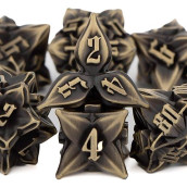Kerwellsi Metal Dnd Dice Set, Leaf Dungeons And Dragons Dice Set D&D, Polyhedral Dice Set, 7 Pcs Rpg D And D Dice, Critical Role Playing Dice With Cool Box D20 D12 D10 D8 D6 D4