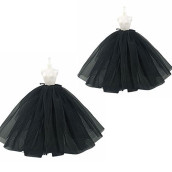 2Pcs/Lot Fashion Petticoat For 11.5" 1/6 Doll Slip Wedding Dress Underskirt Clothes Outfits 1/6 Bjd Dollhouse Accessories (2Pcs Black Slip)