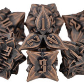 Kerwellsi Metal Dnd Dice Sets, Ancient D&D Dice Set For Critical Role Playing, 7 Pcs Dungeons And Dragons Dice, Rpg Dice, Polyhedral Dice With Box, D And D Dice D20 D12 D10 D8 D6 D4