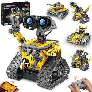 Sillbird Stem Building Toys, Remote & App Controlled Creator 5In1 Wall Robot/Explorer Robot/Mech Dinosaur Toys Coding Set, Creative Gifts For Boys Girls Kids Aged 6 7 8-13 (435 Pieces)
