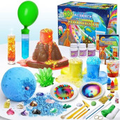 Unglinga 50+ Science Lab Experiments Kit For Kids Age 4-6-8-12, Stem Activities Educational Scientist Toys Gifts For Boys Girls Chemistry Set, Gemstone Dig, Volcano Eruption, Crystal Growing