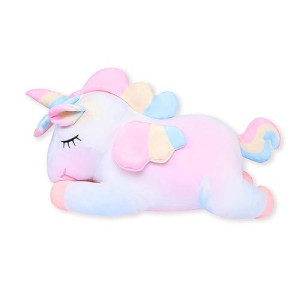 Aixini Plush Unicorn Stuffed Animal Pillows Toy, 31.5 Inch Cute Soft Colorful Rainbow Unicorn Plushie Gifts For Girls