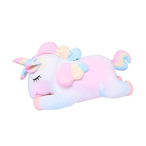 Aixini Plush Unicorn Stuffed Animal Pillows Toy, 23.6 Inch Cute Soft Colorful Rainbow Unicorn Plushie Gifts For Girls