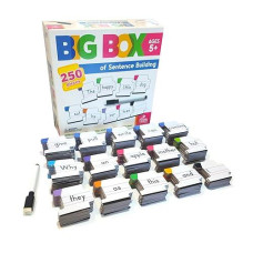 Carson Dellosa 250-Piece Big Box Of Sentence Building For Kids, Sight Word Game With Dry Erase Marker And Color-Coded Sight Words And Punctuation Cards, Speech Therapy Toys For Toddlers