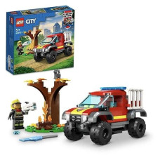 Lego City 60393 Off-Road Fire Truck, Toy Blocks, Present, Vehicle, Glue, Fire Firefight, Boys, Girls, Ages 5 And Up