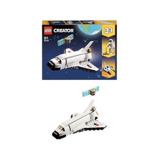 Lego Creator 31134 3-In-1 Spaceshuttle Toy For Astronaut To Spaceship, Construction Toy For Children, Boys, Girls From 6 Years, Creative Gift Idea