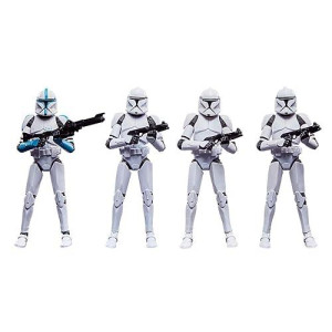 Star Wars The Vintage Collection Phase I Clone Trooper 375-Inch-Scale Collectible Action Figure 4-Pack Set F5554 Multicolor By Hasbro Ages 4 And Up