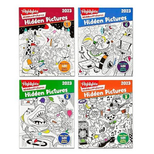 Highlights Hidden Pictures 2023 Special Edition Activity Books For Kids Ages 6-12, 4-Pack, 128 Pages