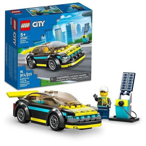 LEgO city Electric Sports car 60383, Toy for 5 Plus Years Old Boys and girls, Race car for Kids Set with Racing Driver Minifigure, Building Toys
