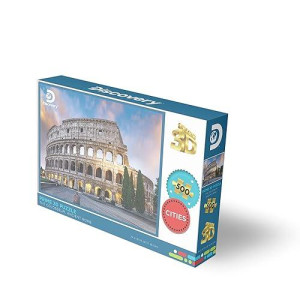 Prime3D The Colosseum, Rome Discovery 3D Jigsaw Lenticular Puzzle-24 X 18 Inches, 500 Pcs
