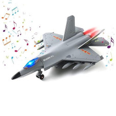 J31 Airplane Toy For Boys, Diecast Fighter Jet Toy For Kids, Pull Back Airplanes Toy Jets With Light & Sound For Gifts Collection Decor