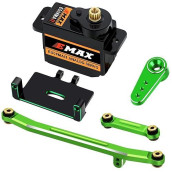 Epinon For Axial Scx24 Servo Metal Gear Emax Servo Steering Servo With Servo Mount Bracket And Arm And Steering Link Set Scx24 Upgrade Parts (Green)