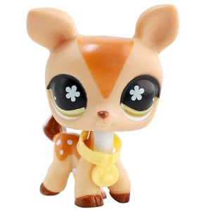 Littletoy Rar Lps Deer 634 Yellow And Brown Body Green Flower Eyes With Lps Accessories Kids Gift For Girls & Boys