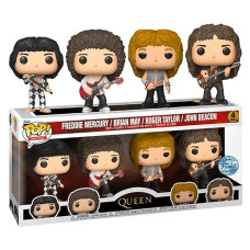 Funko Pop 4-Pack Rocks: Queen - Freddie MercuryBrian MayRoger TaylorJohn Deacon (Special Edition) Vinyl Figures