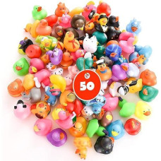 Rubber Ducks For Jeep Ducking 50 Pcs Assorted Rubber Ducks For Duckies Games, Jeeps Ducking / Cruise Ships And Bath / Pool Play - Small 2 Inch Rubber Duck