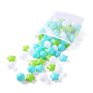 Realhaha Plastic Balls Stars For Ball Pit, Play Pin Balls For Toddlers Kid Ball Pits & Accessories For Bounce House,2.16Inches,100Pcs, Green