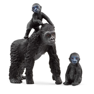 Schleich Wild Life, Monkey Jungle Animal Toys For Boys And Girls, Gorilla Family Set With Gorilla Mother And Babies, Ages 3+